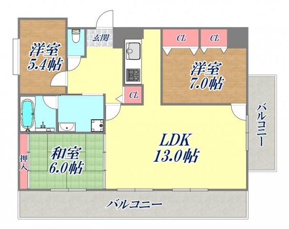 御影クラリティフラットの物件間取画像